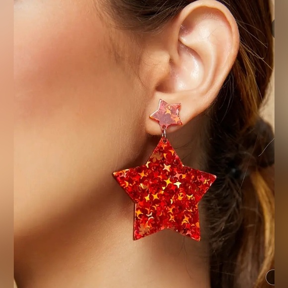 Free People Red Seeing Stars Earrings - Picture 4 of 13